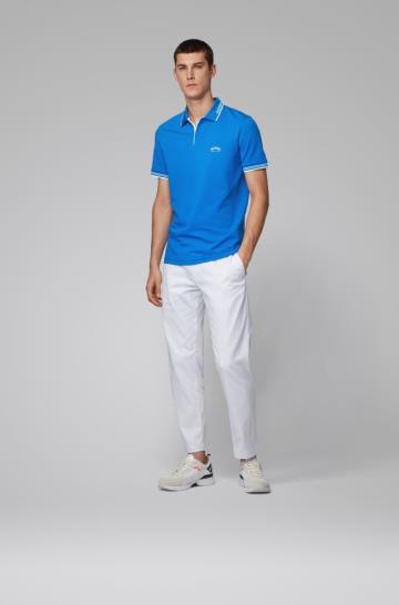 Koszulki Polo BOSS Slim Fit Niebieskie Męskie (Pl14576)